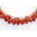 Necklace 925 Sterling Silver beads orange carnelian rose quartz stone P 411